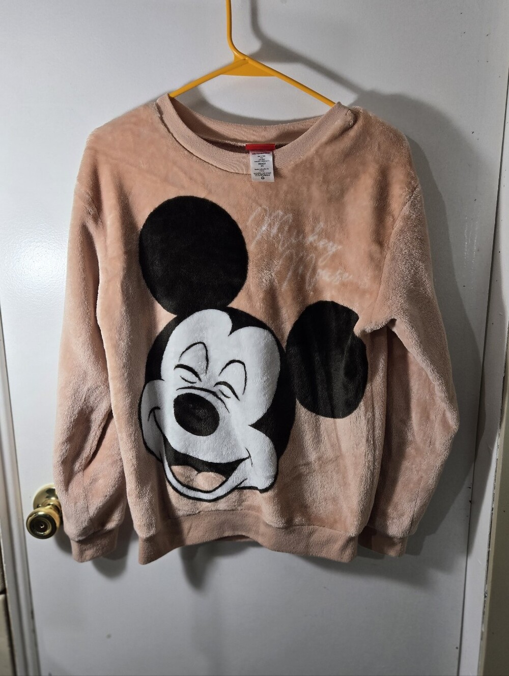 Disney Juniors Mickey Mouse Blush Pink Sleep Top Cozy Core Loungewear Size XS 1